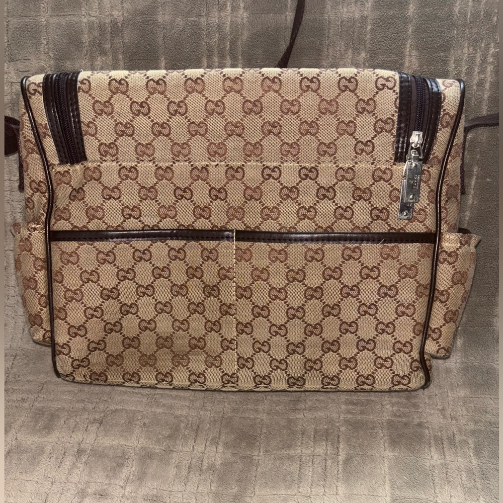G Beige and Dark Brown Messenger /diaper bag - Picture 2 of 5